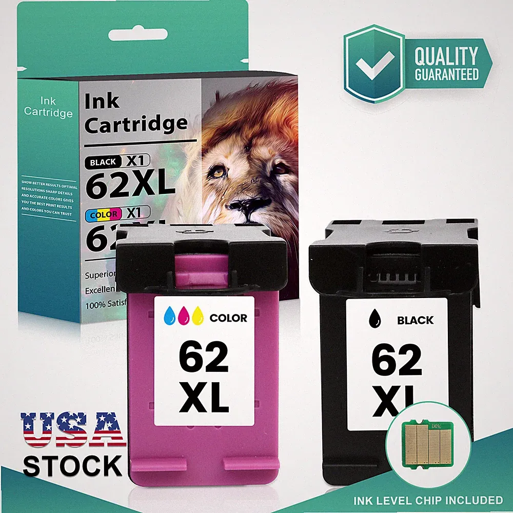 62XL Ink Cartridges Combo Pack for HP Envy 5540 5549 5640 5660 7640 5740 Printer