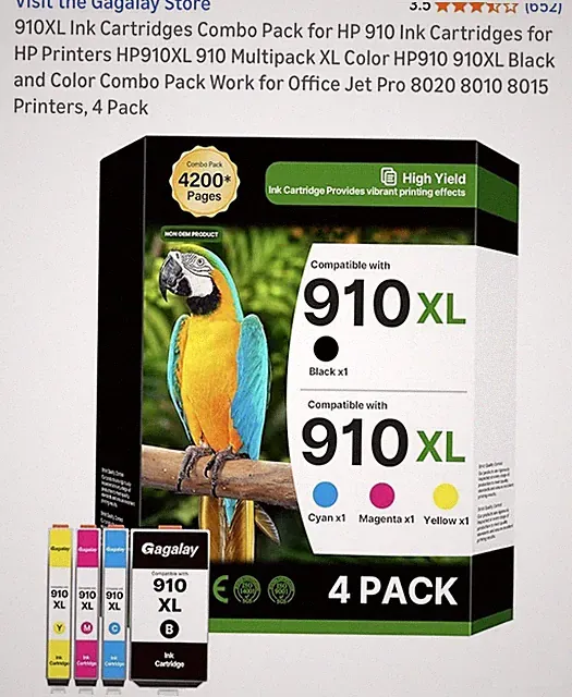 910XL Ink Cartridges Combo Pack for HP 910 Ink Cartridges for HP Printers HP9...