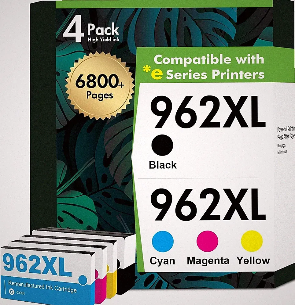 962 962XL 9015e 9018e Ink Cartridges Combo Pack: Replacement for HP Ink 962XL Bl