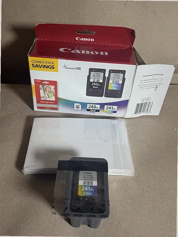 Canon CLI 241 XL Color Ink Combo Pack 50 Glossy Photo Paper