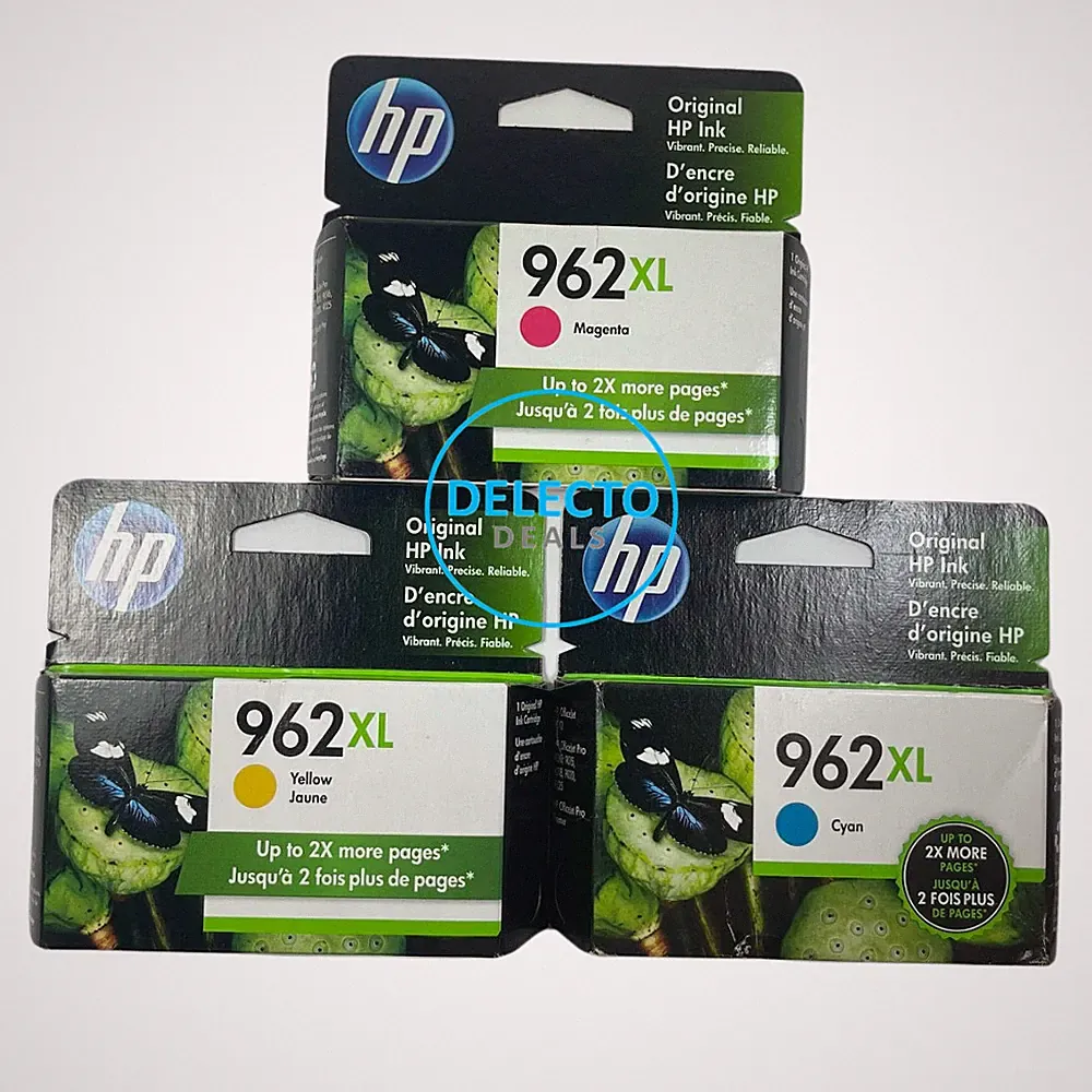 GENUINE 3-PACK HP 962XL C/M/Y COLOR INK OFFICEJET PRO 9010 9015 9020 SEALED