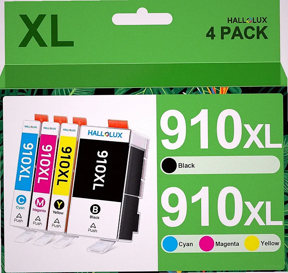 HP 910XL Ink Cartridges Combo Pack Black Cyan Magenta Yellow 4 Packs High Yield