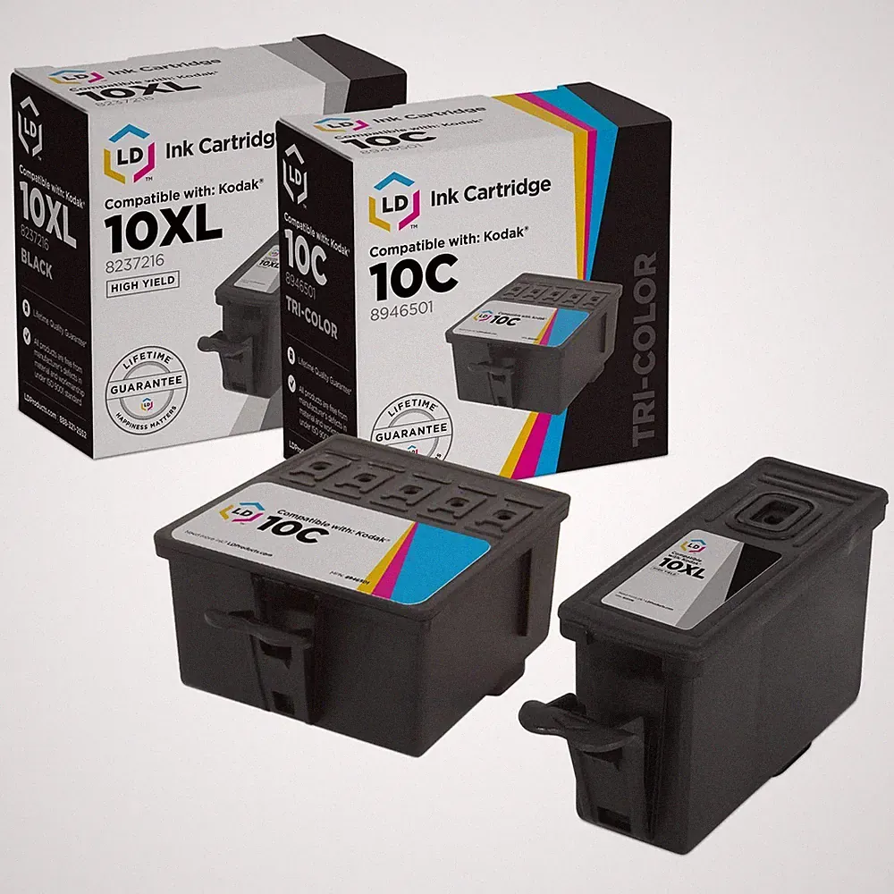 LD For Kodak #10XL 2pk Ink 8237216 HY Black 8946501 Color Cartridge