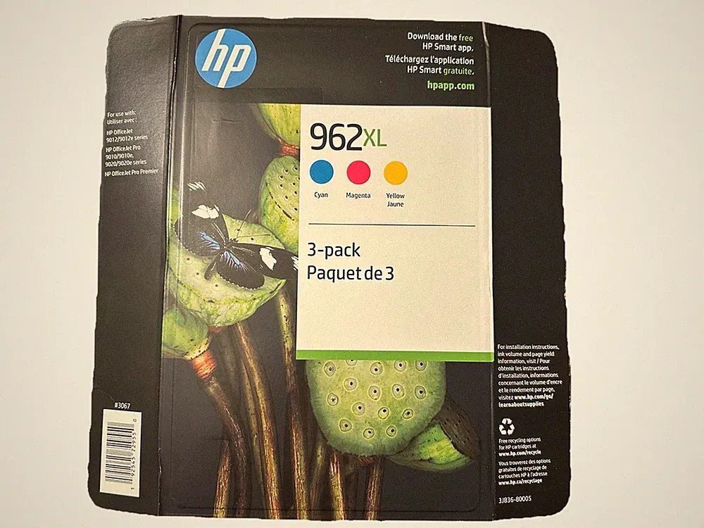 NEW & SEALED HP 3JB36BN 962XL Inkjet Cartridges 3pk Yellow/Magenta/Cyan