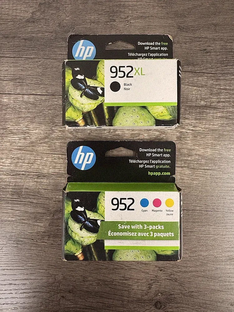 Sealed, HP 952XL Black/952 Color Ink Combo 4-Pack - Genuine, Exp Range 2021-2025