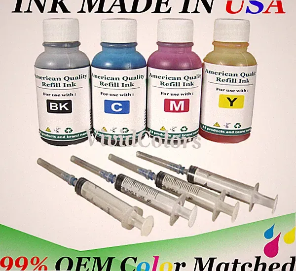 Vivid Colors Ink Refill Kit for HP 61 62 63 64 65 67 68 901 300 121XL Cartridge